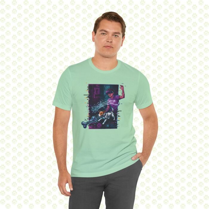 Quantum Fetch in the Data Stream Unisex Jersey Short Sleeve Tee – One-of-a-Kind Aura Farming Audition Sci-Tech Art Shirt - Image 7