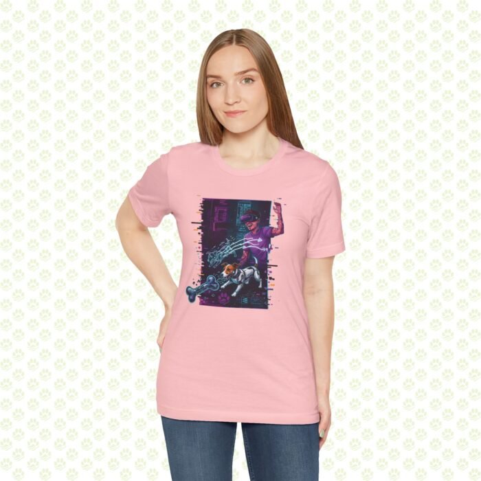 Quantum Fetch in the Data Stream Unisex Jersey Short Sleeve Tee – One-of-a-Kind Aura Farming Audition Sci-Tech Art Shirt - Image 14