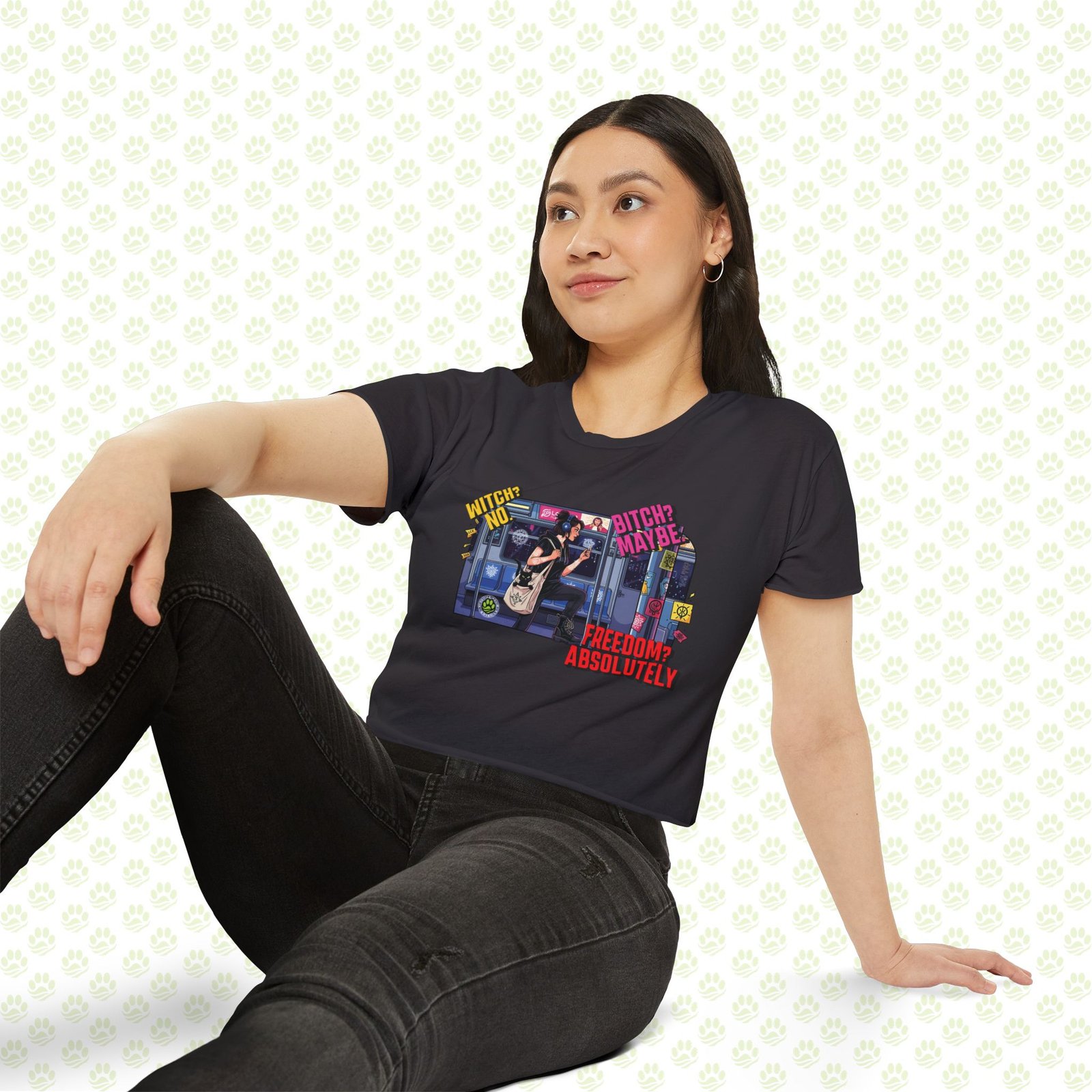 Witch? No. Bitch? Maybe. Freedom? Absolutely. Women’s Festival Crop Top – One-of-a-Kind Empowerment Statement Shirt