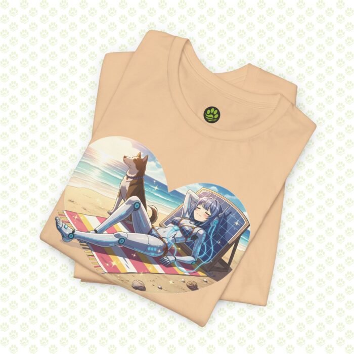 Power by Sun, Watched by Loyalty Unisex Jersey Short Sleeve Tee – One-of-a-Kind Exclusive Solar & Canine Art Shirt - Image 9