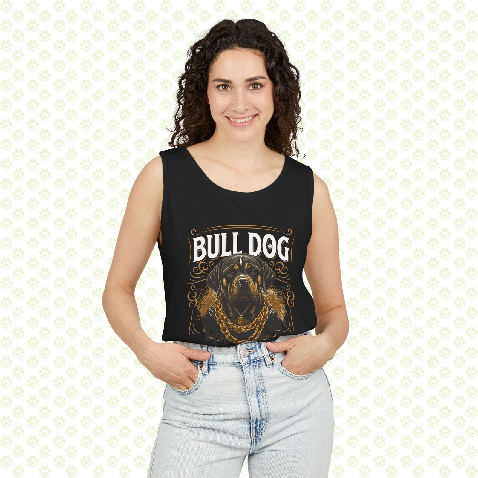 Bull Dog Lover Unisex Garment-Dyed Tank Top – Soft Vintage Look, Relaxed Fit Dog Breed Apparel