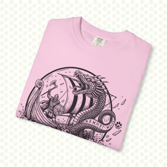 The Midgard Serpent Remembers Unisex Garment-Dyed T-Shirt – Exclusive One-of-a-Kind Viking Warrior Art Design - Image 24