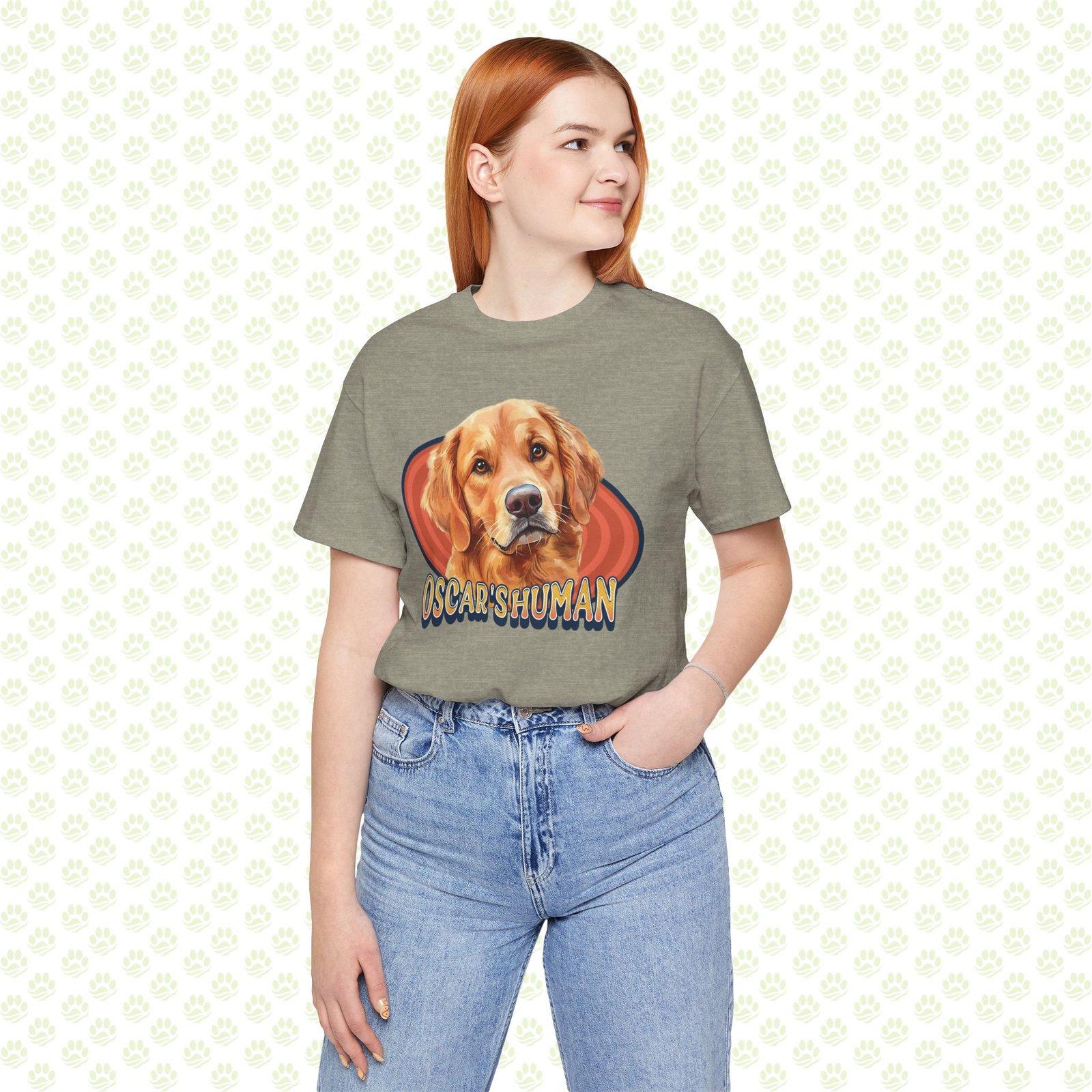 Personalized Dog’s HUMAN Unisex Jersey Short Sleeve Tee – Custom Name, Cute Pet Lover Shirt