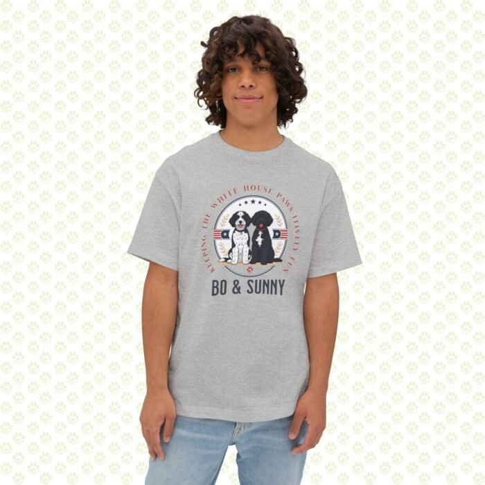 Bo & Sunny – The Obamas Unisex Oversized Boxy Tee – One-of-a-Kind Exclusive White House Paws-itively Fun Design - Image 8