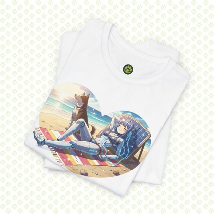 Power by Sun, Watched by Loyalty Unisex Jersey Short Sleeve Tee – One-of-a-Kind Exclusive Solar & Canine Art Shirt - Image 6
