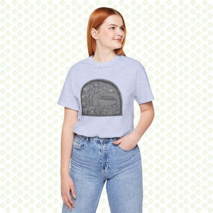 Noah’s Ark Paws Unisex Jersey Short Sleeve Tee – One-of-a-Kind Exclusive Animal Rescue Art Shirt - Image 2