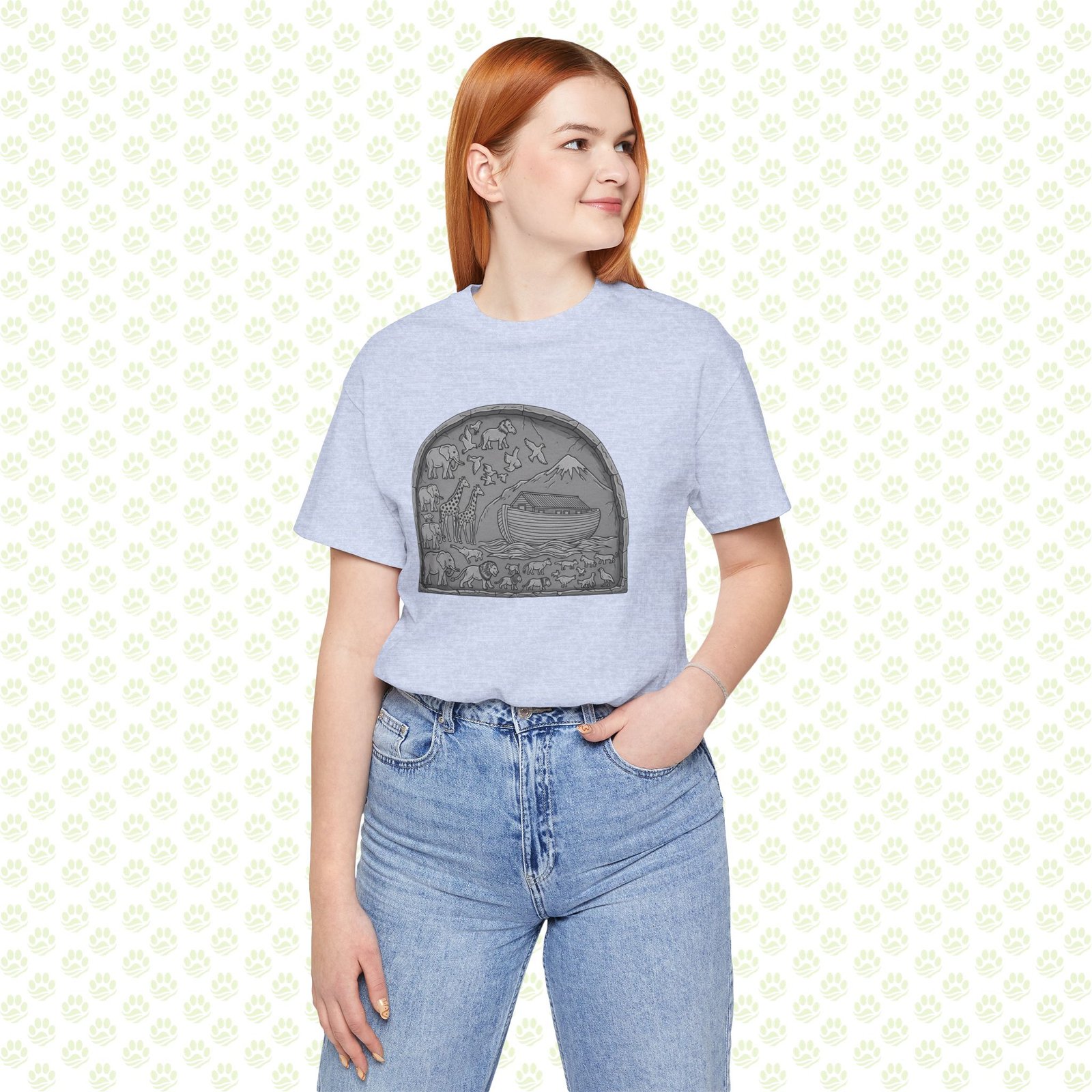 Noah’s Ark Paws Unisex Jersey Short Sleeve Tee – One-of-a-Kind Exclusive Animal Rescue Art Shirt