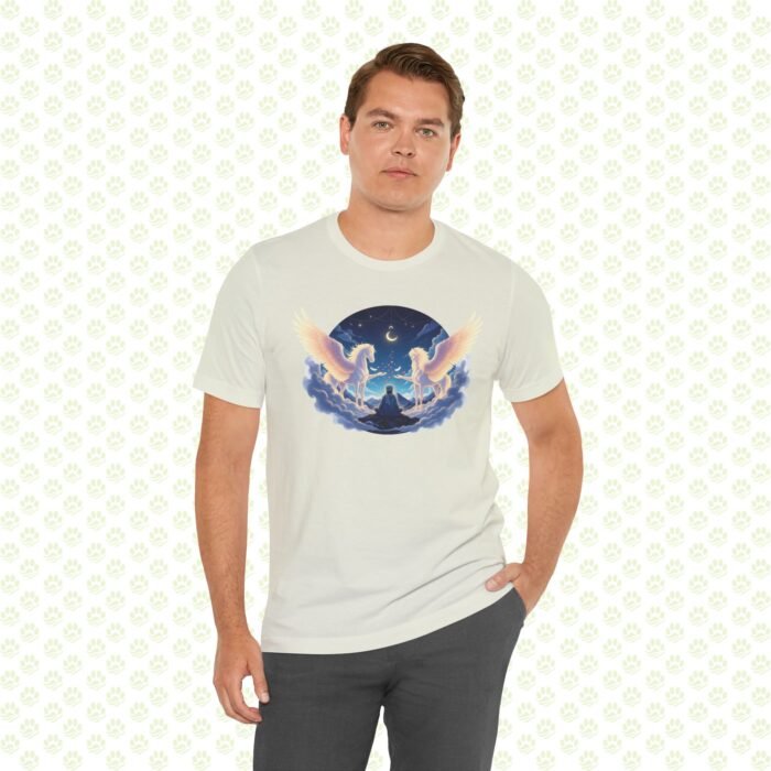 Rumi & The Buraq of Divine Ascent Unisex Jersey Short Sleeve Tee – Mystical pet Art Shirt, Spiritual Gift - Image 4