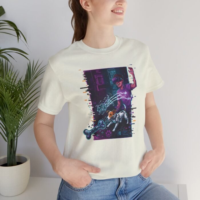 Quantum Fetch in the Data Stream Unisex Jersey Short Sleeve Tee – One-of-a-Kind Aura Farming Audition Sci-Tech Art Shirt - Image 6