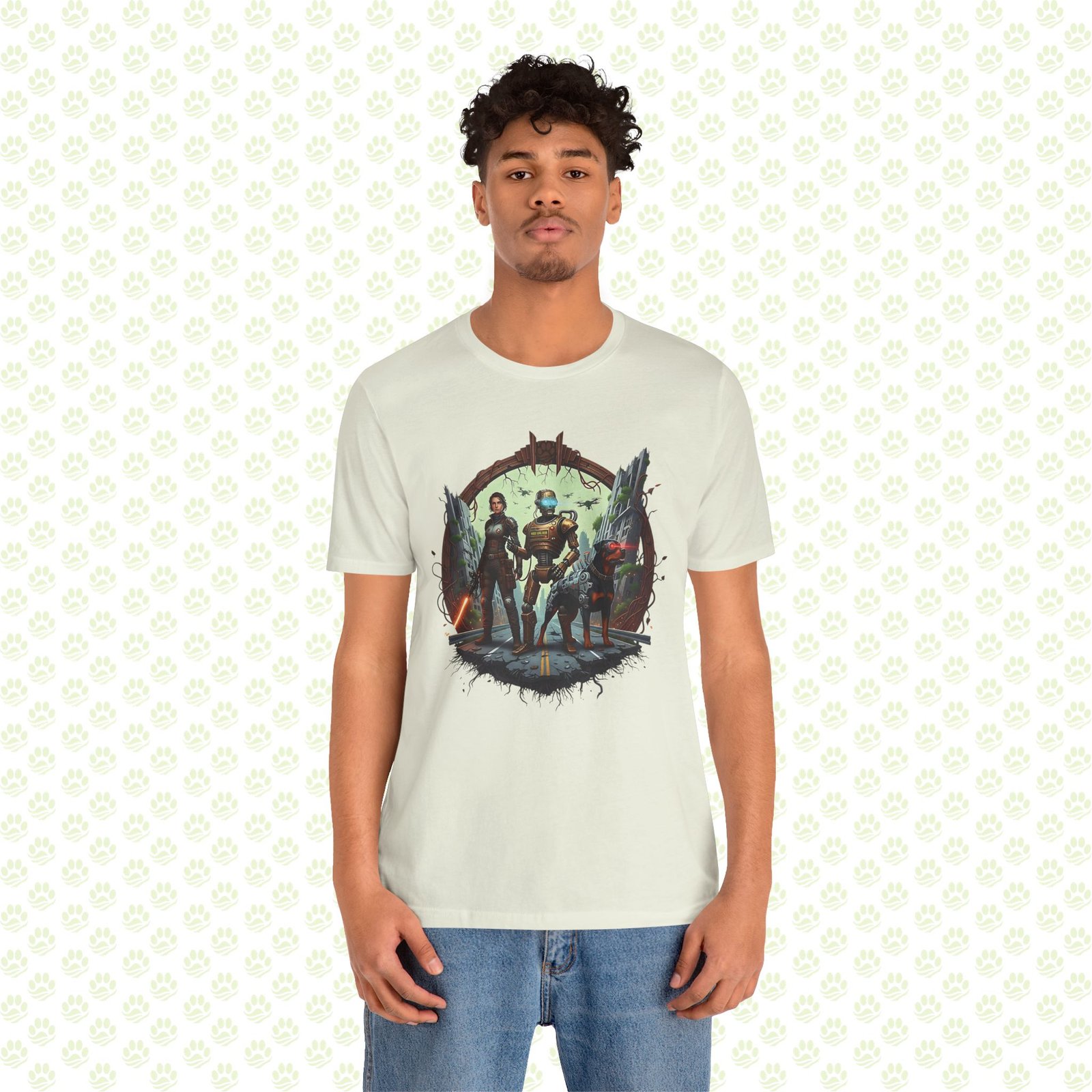 Post-Apocalyptic Guardian Bond Unisex Jersey Short Sleeve Tee – One-of-a-Kind Aura Farming Survivor Art Shirt