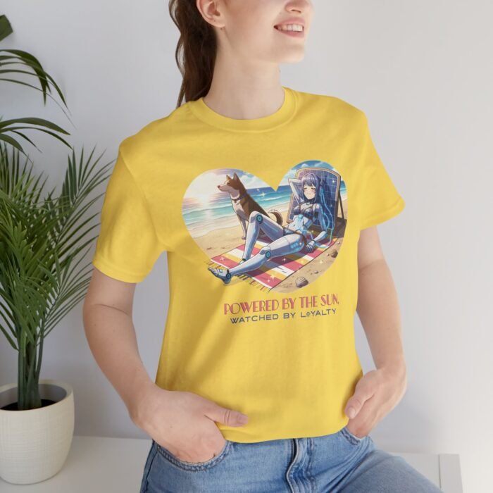 Power by Sun, Watched by Loyalty Unisex Jersey Short Sleeve Tee – One-of-a-Kind Exclusive Solar & Canine Art Shirt - Image 11
