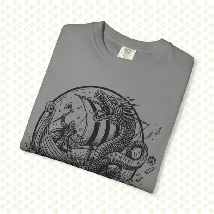 The Midgard Serpent Remembers Unisex Garment-Dyed T-Shirt – Exclusive One-of-a-Kind Viking Warrior Art Design - Image 18