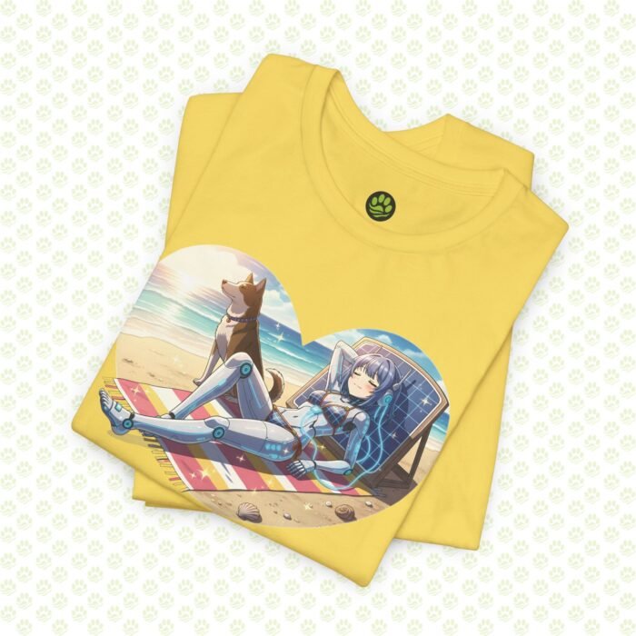 Power by Sun, Watched by Loyalty Unisex Jersey Short Sleeve Tee – One-of-a-Kind Exclusive Solar & Canine Art Shirt - Image 12