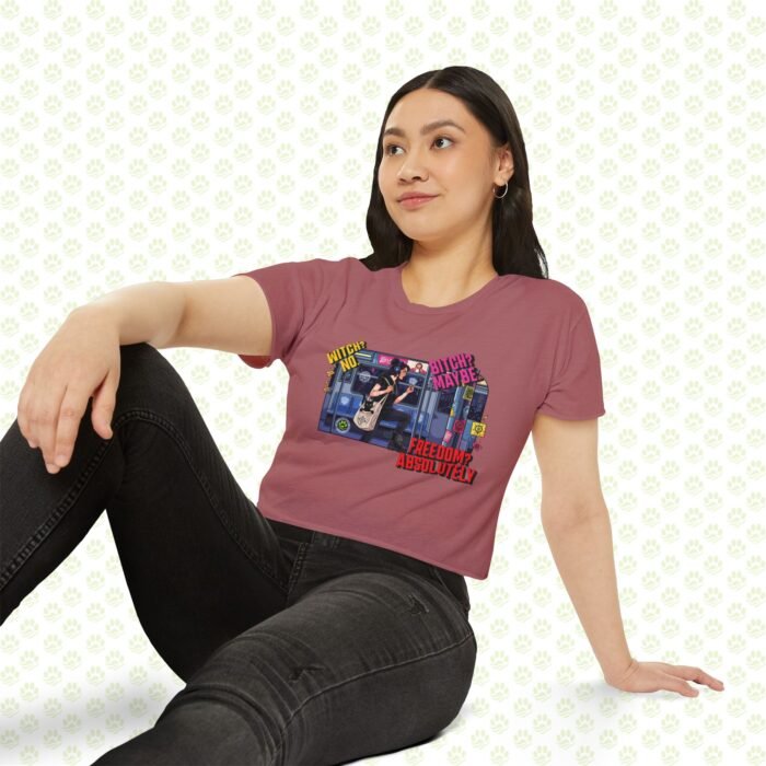 Witch? No. Bitch? Maybe. Freedom? Absolutely. Women’s Festival Crop Top – One-of-a-Kind Empowerment Statement Shirt - Image 8
