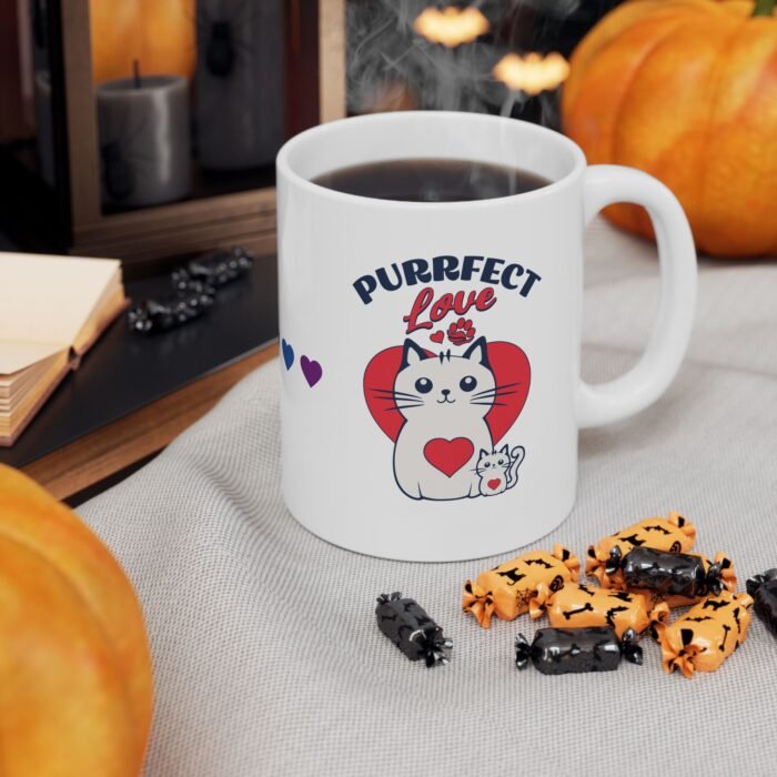 Perfect Love Cat Lover Mug – Cute Kitty Illustration, Ceramic Coffee Cup, Gift for Cat Lovers & Pet Moms - Image 3