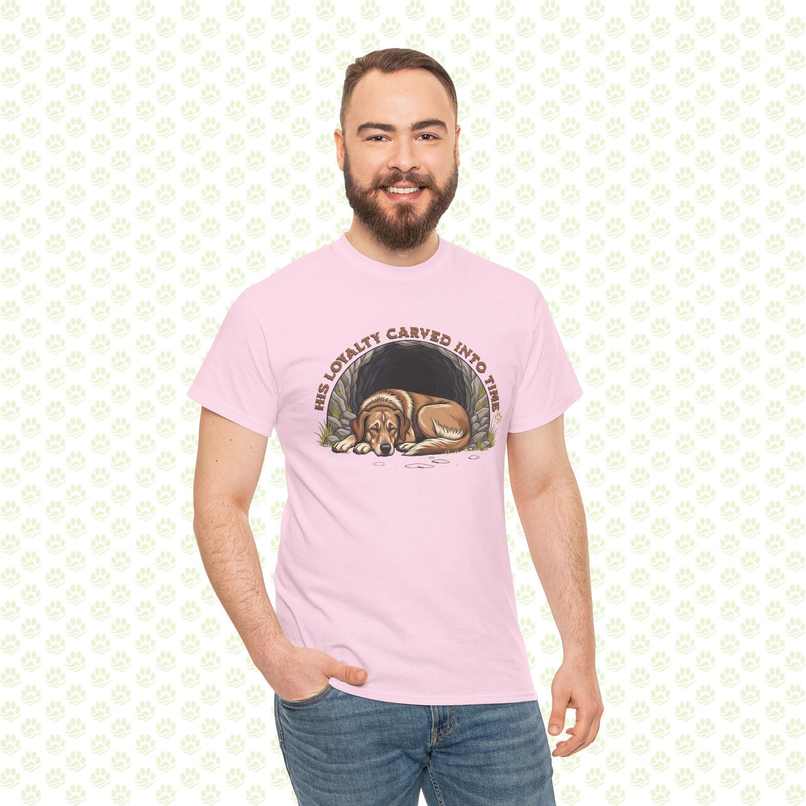 His Loyalty Carved Into Time Unisex Heavy Cotton Tee – Seven Sleepers Dog, Legendary Loyalty, Historical Dog Lovers Shirt