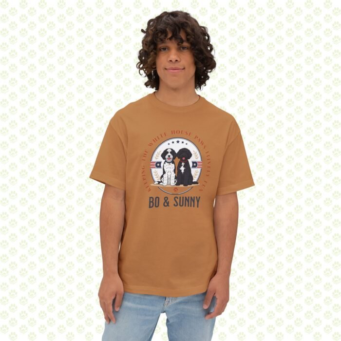 Bo & Sunny – The Obamas Unisex Oversized Boxy Tee – One-of-a-Kind Exclusive White House Paws-itively Fun Design - Image 6